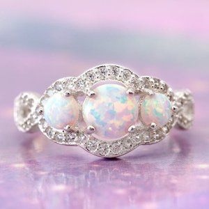 Opal ring, size 7, 925 Sterling Silver Charmed Aroma